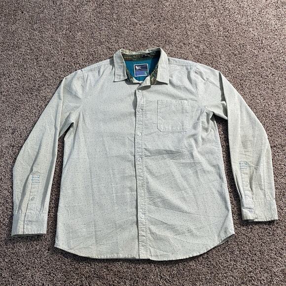 Modern Amusement Other - Modern Amusement White & Multicolor Thread Long Sleeve Flannel Button Shirt Sz L